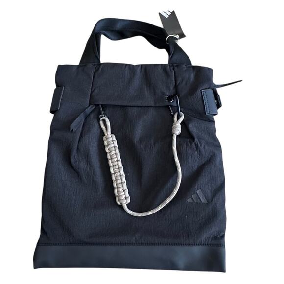 Adidas Black Favorite Tote Bag KUL08 Backpack with Rope Detail NEW - Picture 12 of 12